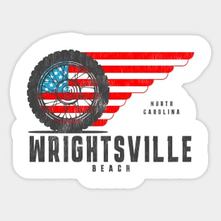 Wrightsville Beach, NC Vacationing Patriotic Wheel Sticker